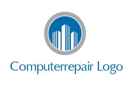 building in circle real estate logo