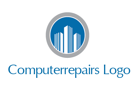 building in circle real estate logo