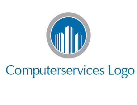 building in circle real estate logo