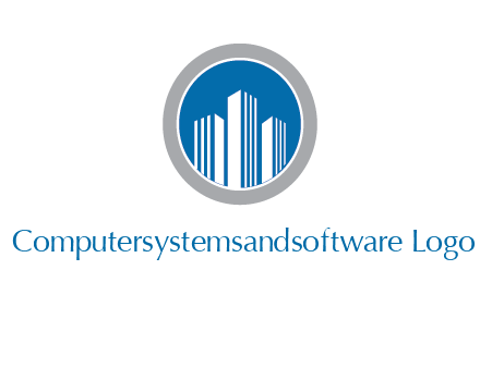 building in circle real estate logo