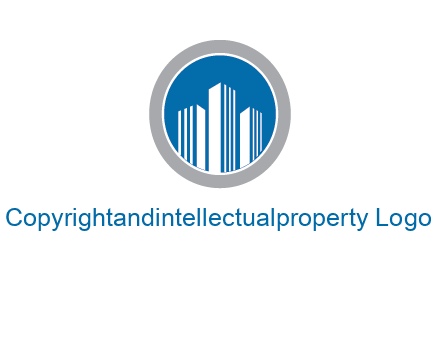 building in circle real estate logo