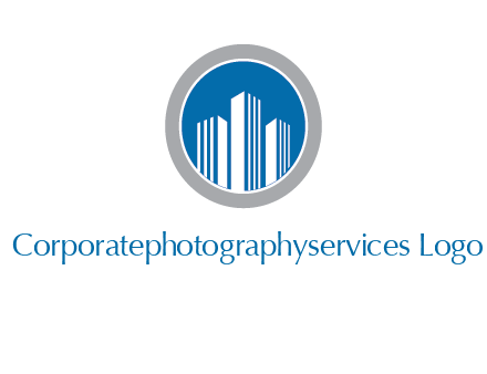building in circle real estate logo