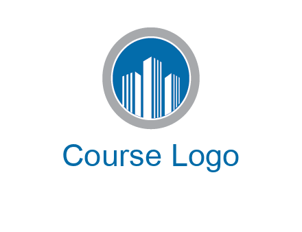 building in circle real estate logo