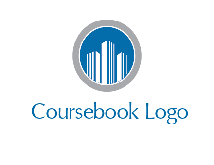 building in circle real estate logo