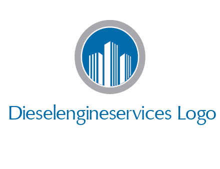 building in circle real estate logo