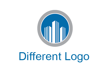 building in circle real estate logo