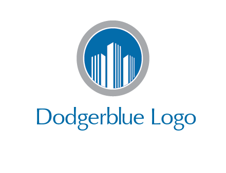 building in circle real estate logo