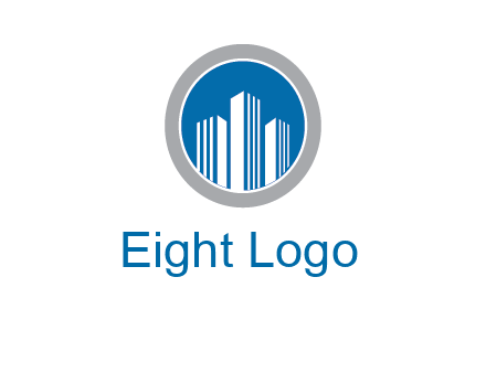 building in circle real estate logo