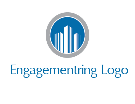 building in circle real estate logo