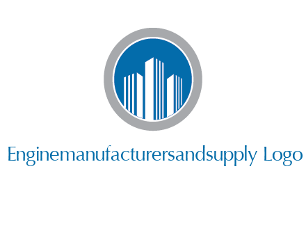 building in circle real estate logo