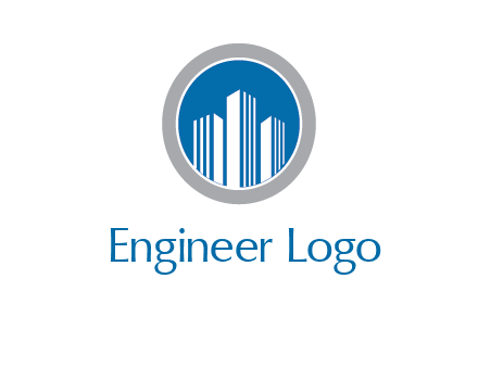 building in circle real estate logo