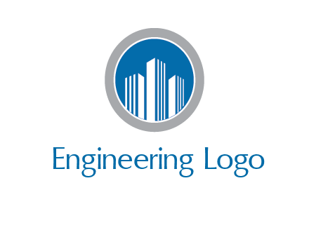 building in circle real estate logo