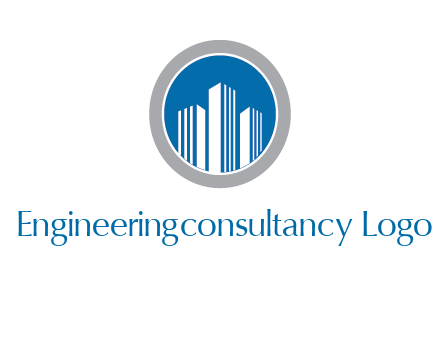 building in circle real estate logo