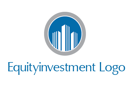 building in circle real estate logo
