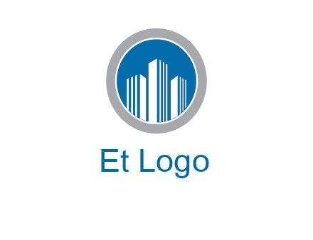 building in circle real estate logo