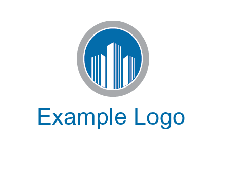 building in circle real estate logo