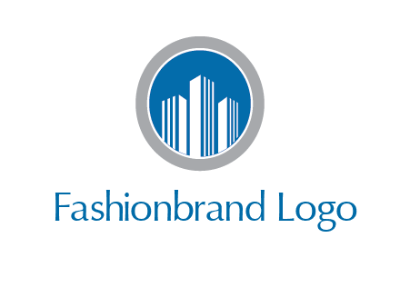 building in circle real estate logo