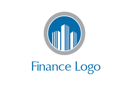 building in circle real estate logo