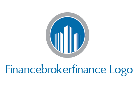 building in circle real estate logo