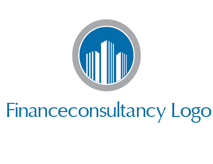 building in circle real estate logo