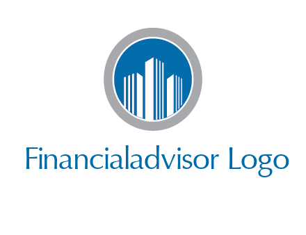 building in circle real estate logo