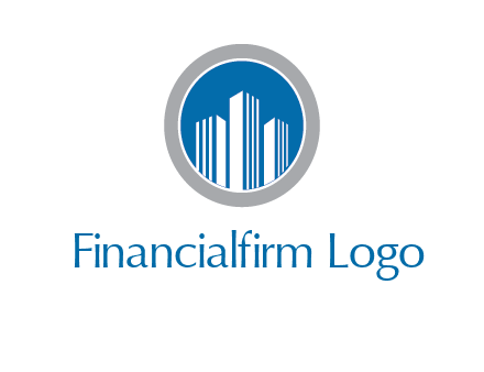 building in circle real estate logo