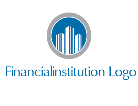 building in circle real estate logo