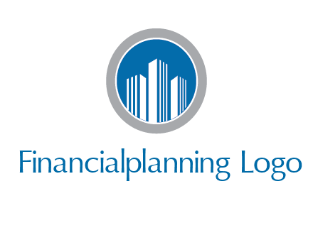 building in circle real estate logo