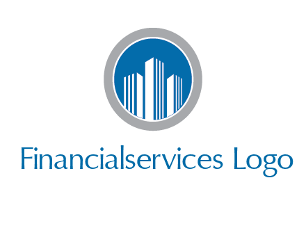 building in circle real estate logo
