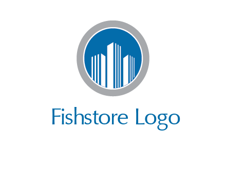 building in circle real estate logo