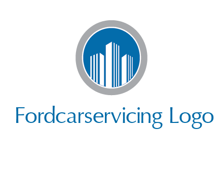 building in circle real estate logo