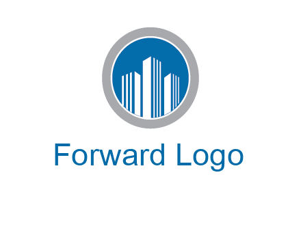 building in circle real estate logo