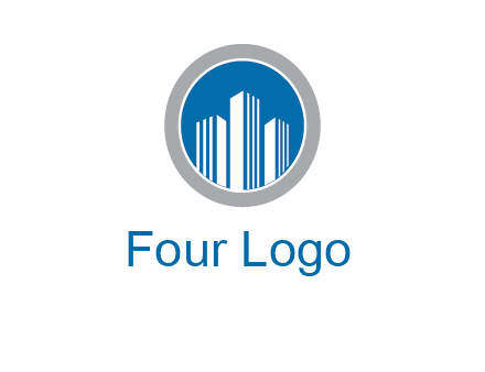 building in circle real estate logo