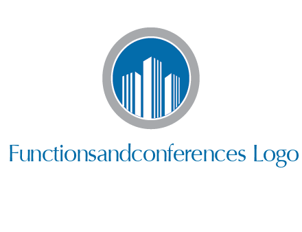 building in circle real estate logo