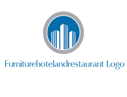building in circle real estate logo