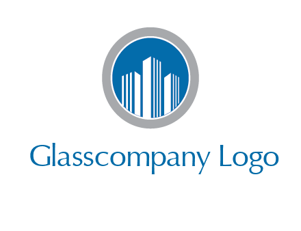 building in circle real estate logo