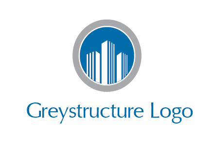 building in circle real estate logo