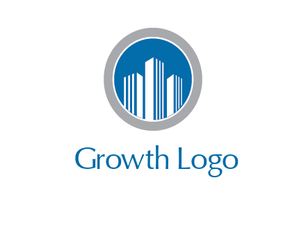 building in circle real estate logo