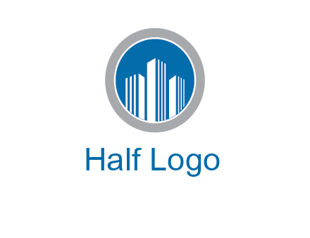 building in circle real estate logo
