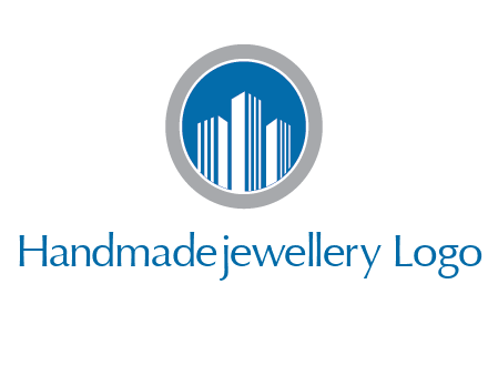 building in circle real estate logo