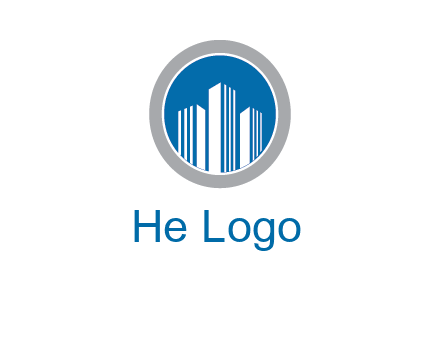 building in circle real estate logo