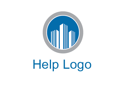 building in circle real estate logo