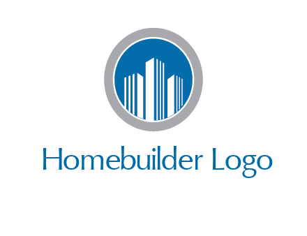 building in circle real estate logo