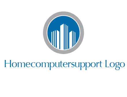 building in circle real estate logo