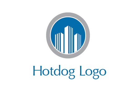 building in circle real estate logo