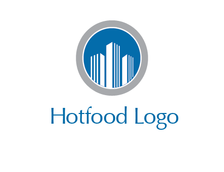 building in circle real estate logo