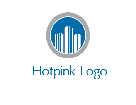 building in circle real estate logo