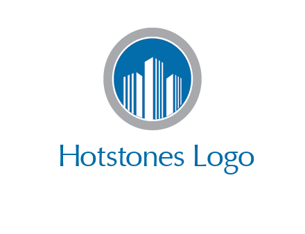 building in circle real estate logo