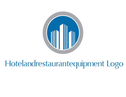 building in circle real estate logo