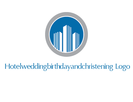 building in circle real estate logo